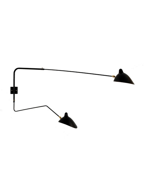 Big Wall Lamp mit 2 drehbaren Armen, 1 gerade, 1 gebogen von Serge Mouille - 1 - Jacobsen Plus