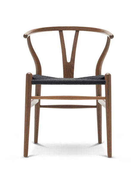 Wishbone Chair CH24, Eiche geräuchert, geölt mit schwarzem Geflecht von Hans J. Wegner - 1 - Jacobsen Plus