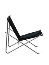 PK4 Lounge-Sessel in Schwarz, Stahlstel von Poul Kjærholm - M. Kissen in schwarzem Canvas - Jacobsen Plus