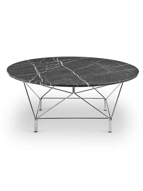 Spider Couchtisch Ø 105 cm, Chromgestell von Eilersen - Kudu Grey Marmor - Jacobsen Plus