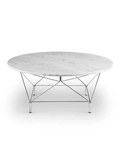 Spider Couchtisch Ø 105 cm, Chromgestell von Eilersen - Weißer Marmor - Jacobsen Plus