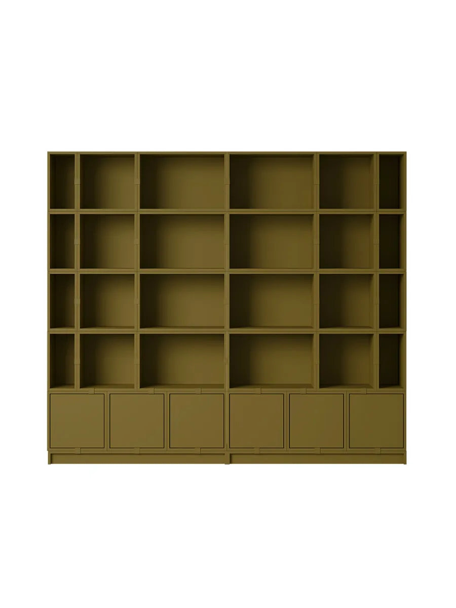 Stacked Storage System, Bookcase 1 von Muuto - Brown Green - Jacobsen Plus