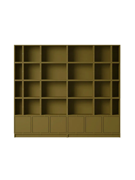 Stacked Storage System, Bookcase 1 von Muuto - Brown Green - Jacobsen Plus