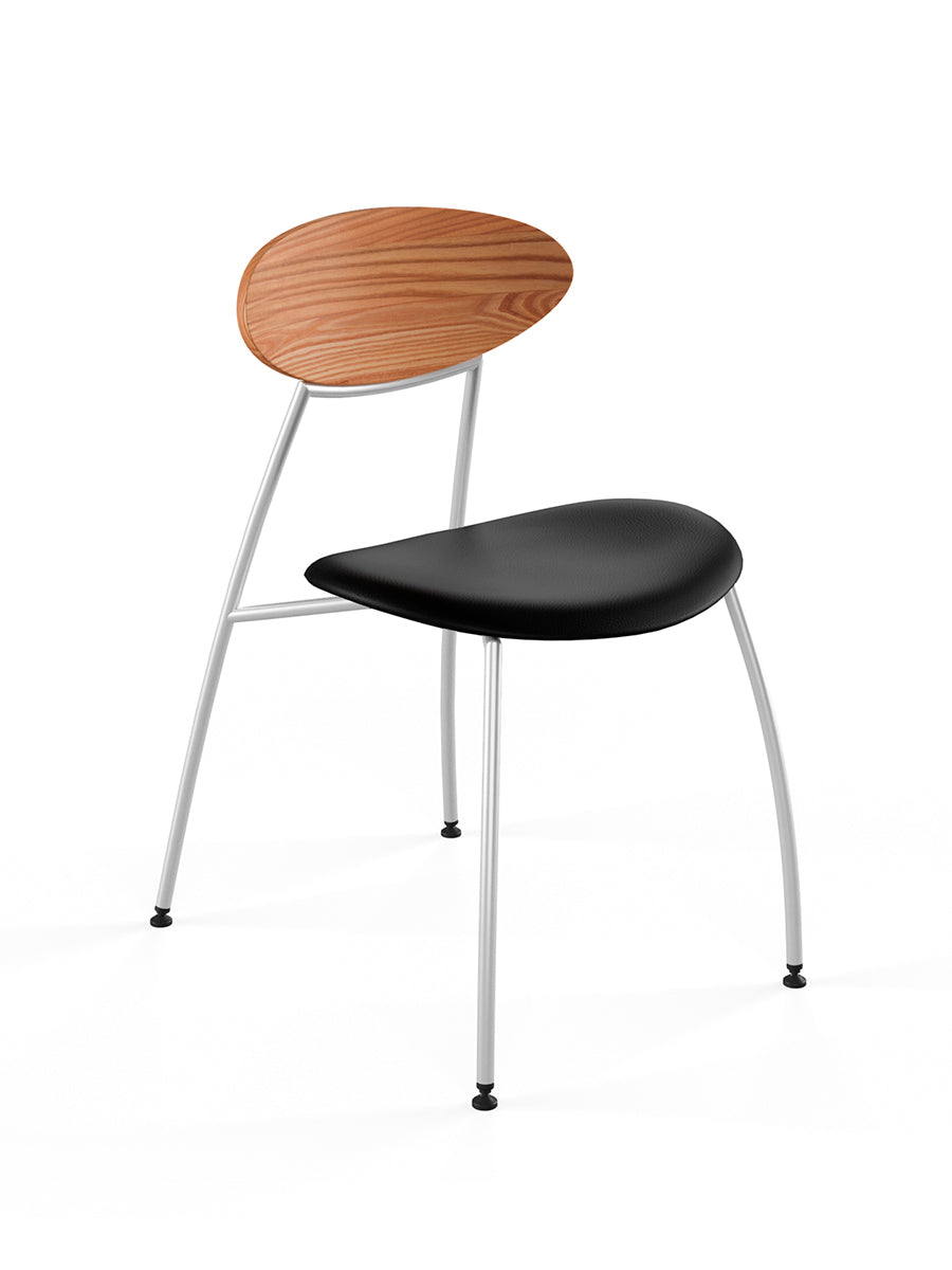 Stone Stuhl, schwarzes Leder von Naver Collection