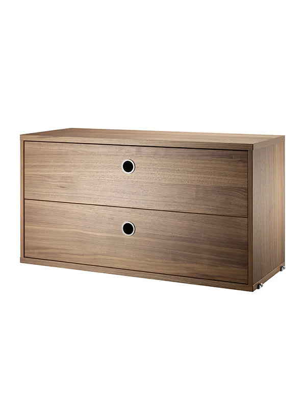 Modul m. To Skuffer, B78 fra String - Valnød - Jacobsen Plus