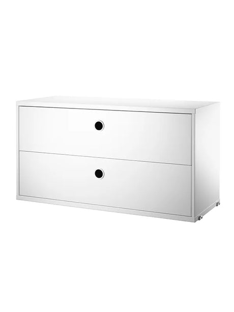 Modul m. Zwei Schubladen, B78 von String - Weiß - Jacobsen Plus