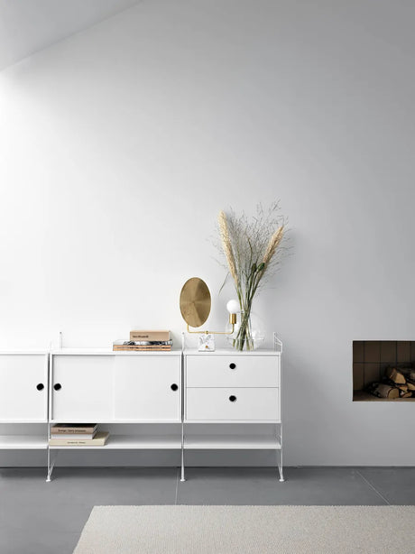 Modul m. zwei Schubladen, B58 von String - Weiß - Jacobsen Plus