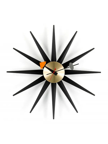 Sunburst Clock von Vitra - Schwarz-Messing - Jacobsen Plus