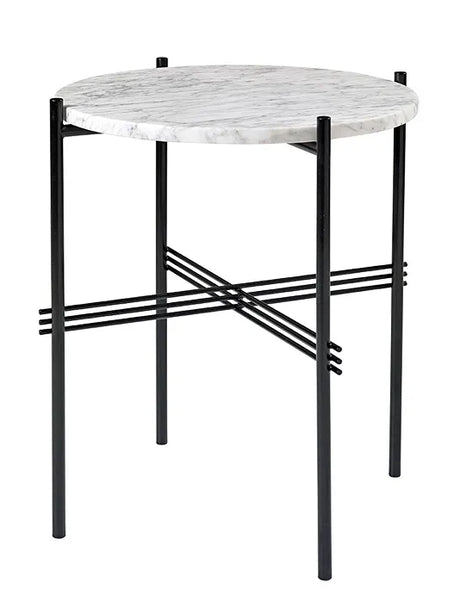 Gamfratesi TS Tisch Ø40 von GUBI - Weiß - Schwarz - Jacobsen Plus