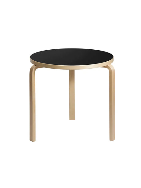 Aalto Table Round 90B, Ø75 cm von Artek - Sort Linoleum - Jacobsen Plus