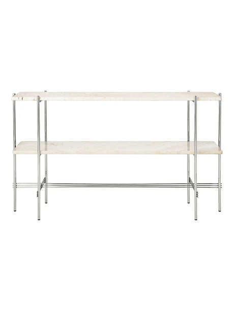TS Console, 2 Rack von GUBI - Travertin - Polierter Stahl - Jacobsen Plus