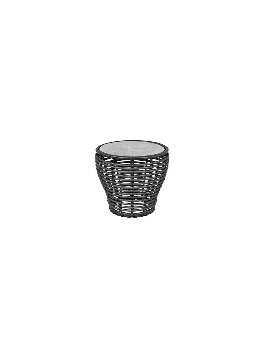 Basket Sofabord fra Cane-line - Lille - H45 x Ø50 cm / Graphite-Fossil Grey - Jacobsen Plus