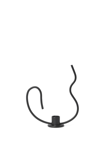 Valse Candleholder, low von Ferm Living - Schwarz - Jacobsen Plus