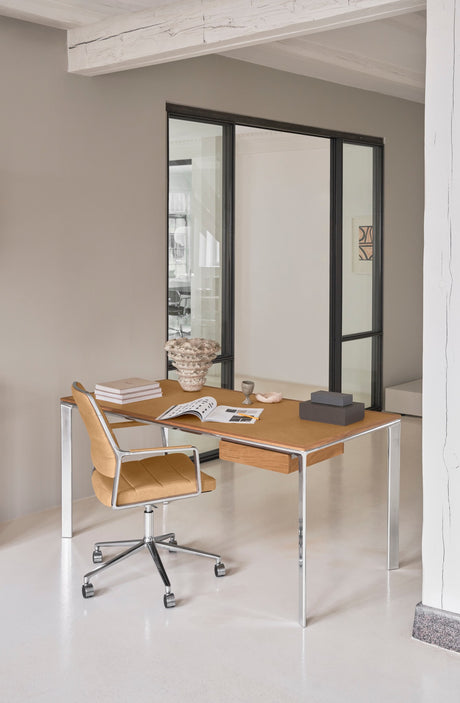 Vipp455+ Swivel Chair mit Rollen - Bosco Grün Leder - Jacobsen Plus