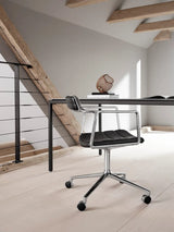 VIPP452 Swivel Chair m/hjul, Schwarz Leder von Vipp - 10 - Jacobsen Plus