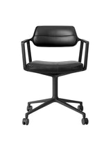 VIPP453 Swivel Chair m/Rollen von Vipp - Schwarz Leder/Schwarz Gestell - Jacobsen Plus