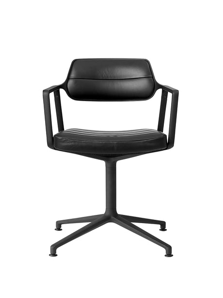 VIPP453 Swivel Chair von Vipp - Schwarz Leder/Schwarz Gestell - Jacobsen Plus