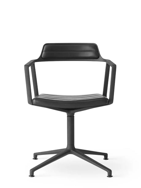 VIPP452 Swivel Chair m/schwarz Gestell, schwarz Leder von Vipp - 5 - Jacobsen Plus