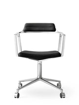 VIPP452 Swivel Chair m/hjul, Schwarz Leder von Vipp - 1 - Jacobsen Plus