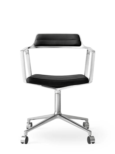 VIPP452 Swivel Chair m/hjul, Schwarz Leder von Vipp - 1 - Jacobsen Plus