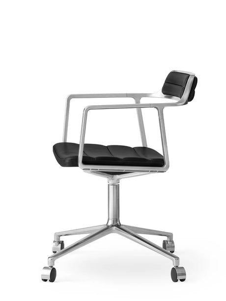 VIPP452 Swivel Chair m/hjul, Schwarz Leder von Vipp - 2 - Jacobsen Plus