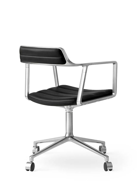 VIPP452 Swivel Chair m/hjul, Schwarz Leder von Vipp - 3 - Jacobsen Plus