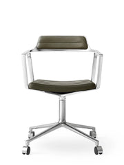 VIPP452 Swivel Chair m/hjul, bosco grün Leder fra Vipp