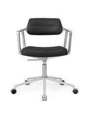 VIPP453 Swivel+ Chair m/hjul, schwarzes Leder fra Vipp