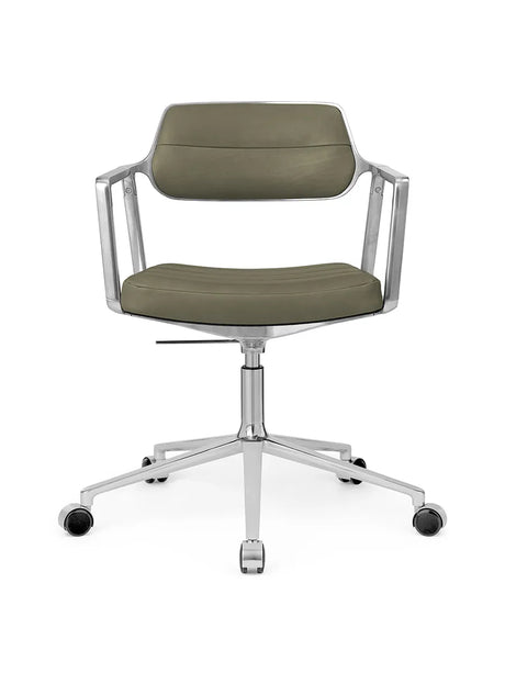 VIPP453 Swivel+ Chair m/hjul, bosco grün Leder fra Vipp - 1 - Jacobsen Plus