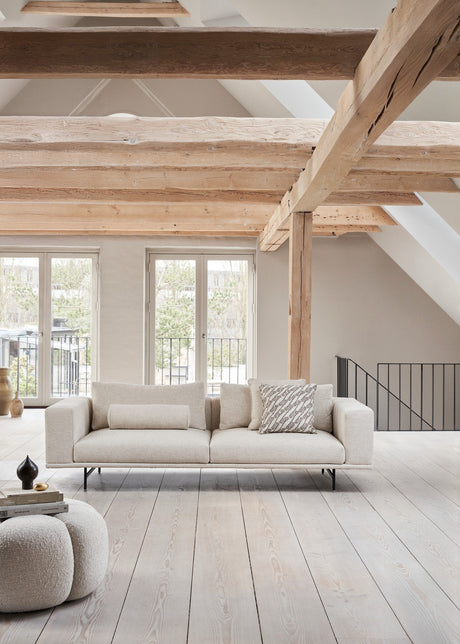 Vipp - Loft 3-Sitzer-Sofa - Bark - Schwarz pulverbeschichtet Gestell - Jacobsen Plus