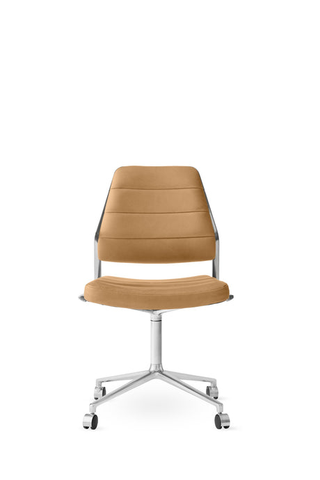 Vipp454 Swivel Stuhl mit Rollen - Camel Leder - Jacobsen Plus