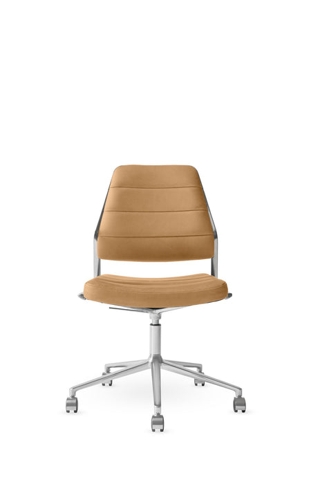 Vipp454+ Swivel Stuhl mit Rollen - Camel Leder - Jacobsen Plus