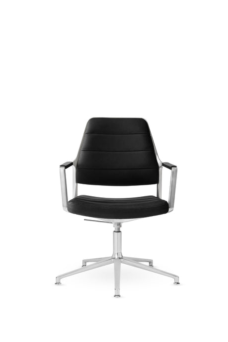 Vipp455+ Swivelstuhl - Schwarz Leder - Jacobsen Plus