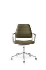 Vipp455+ Swivel Chair med hjul - Bosco grøn læder - Jacobsen Plus
