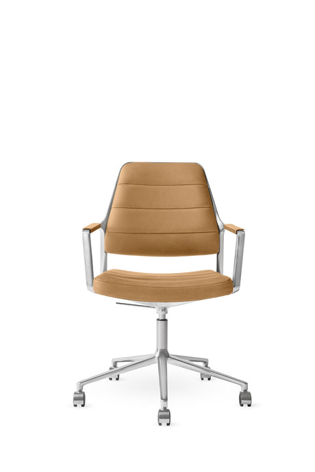 Vipp455+ Swivel Chair mit Rollen - Camel Leder - Jacobsen Plus