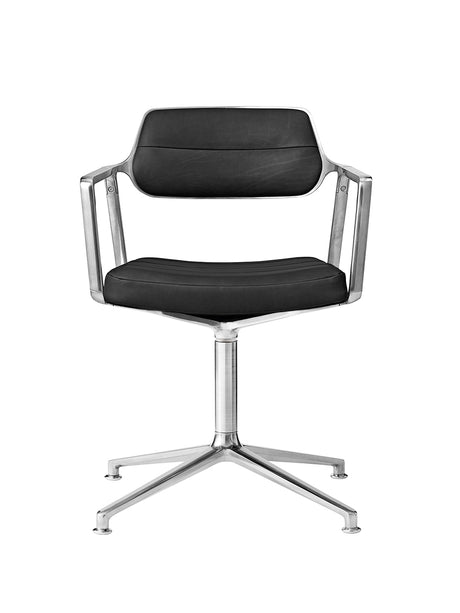 VIPP453 Swivel Chair von Vipp - Schwarzes Leder - Jacobsen Plus