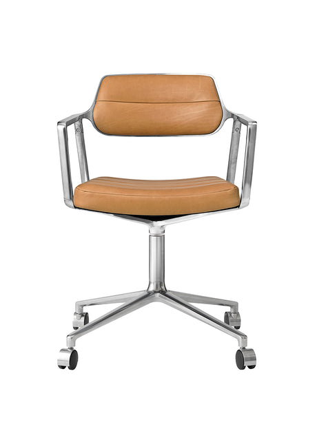 VIPP453 Swivel Chair m/Rollen von Vipp - Camel Leder - Jacobsen Plus
