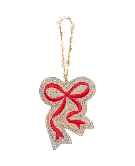 Christmas Kantha Bow Weihnachtsornament - Schleife von Sissel Edelbo - 1 - Jacobsen Plus