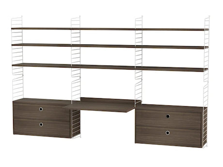 Kontor, bundle F fra String - Hvid - valnød - Jacobsen Plus