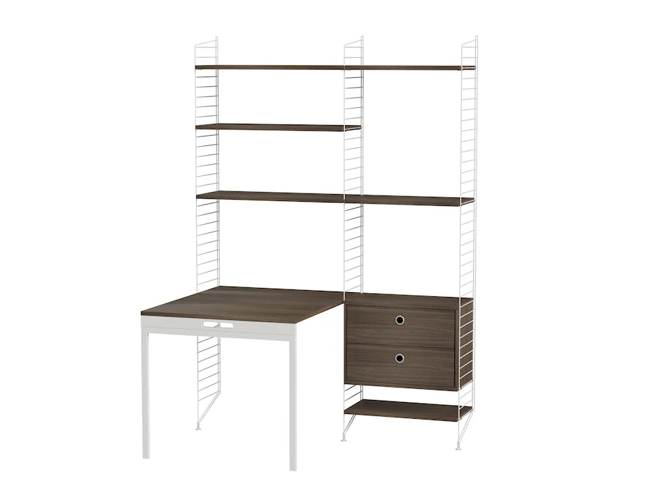 Büro, Bundle E von String - Weiß - Walnuss - Jacobsen Plus