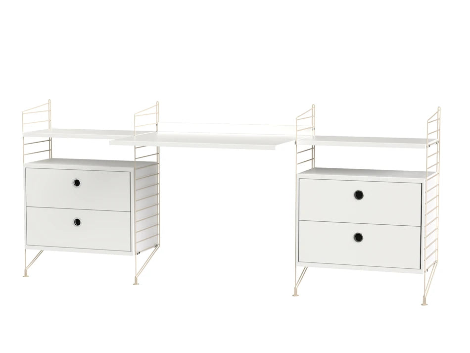 Kontor, bundle C fra String - Beige - hvid - Jacobsen Plus