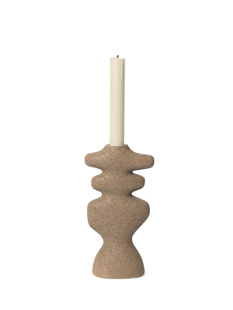 Yara Candle Holder Large, dark sand von Ferm Living - 1 - Jacobsen Plus